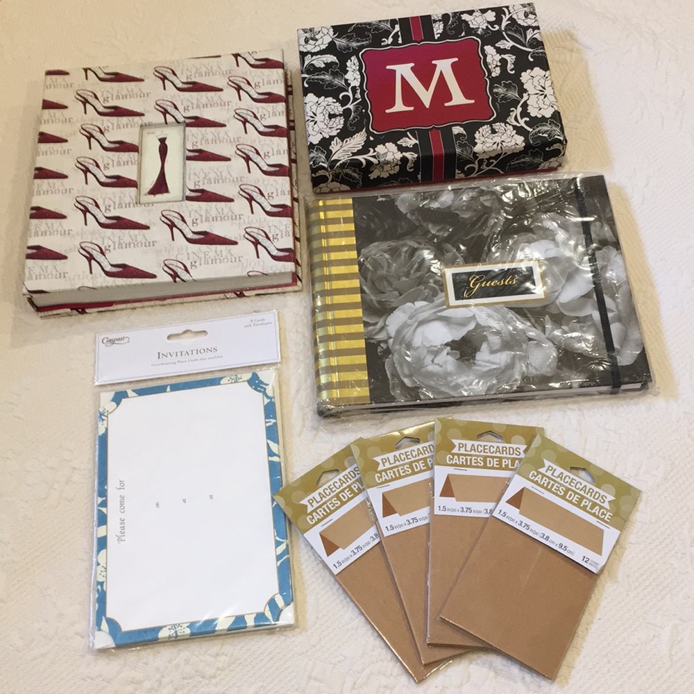 Bundle of cards invitations placecards guest book